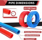 1 2in Pex-b Tubing 200ft Red Blue Pipe Nsf Water Plumbing Kit W  Cutter Tool