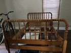 Antique Jenny Lind Spool Bed     Antique Full Size  Solid Cherry Wood