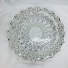 Vintage Heavy Clear Glass Cigar Ashtray Geometric Starburst Diamond Round 7 