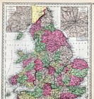 1887  England  Map Original  12x9  Tunison -  London - Yorkshire - Wales
