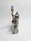 1989 Masterworks Wizard With Crystal Ball And Crystal Fine Pewter Figurine