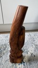 Vintage Hand-carved Wooden  fijian Lovers    Two-faced Tribal Art Sculpture 25cm
