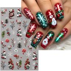 Christmas Nail Stickers  Snowflake Santa Self-adhesive Nail Art Decals For Women