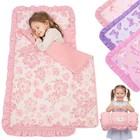 Toddler Nap Mat With Removable Pillow For Girls - Soft Daycare Nap Creamy Pink