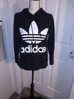 Adidas Originals Trefoil Logo Hoodie Pullover Sweatshirt Black  Womens Small