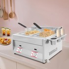 Stainless Steel Commercial Countertop Gas Fryer Deep Fryer  lpg  2 Basket