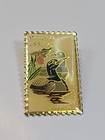 Minnesota Usa 20 Cents Usps Stamp Lapel Pin Common Loon   Showy Lady Slipper