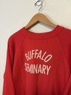 Vintage 70s Sun Faded Buffalo Seminary Champion Blue Bar Crewneck Sweatshirt