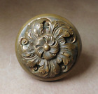 Rare Antique Ornate  ribbon  Detailed Cast Brass Bronze Door Knob Swirl E-12910