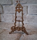 Vintage Brass Display Easel Ornate Victorian Style Plate Stand Small Holder 6 