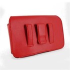 Red Horizontal Leather Cover Clip Side Holster Case Pouch For Motorola Nexus 6