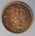 Chile 1878 Half Decimo - 835 Silver   Bonus 1897 Indian Head Cent