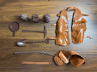 1965 Marx Johnny West Cowboy Figure Accessories Lot Rifle Camp Gear