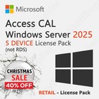 Microsoft Windows Server 2025 - 5 Device Client Access Licenses  cals  Brand New