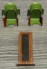 Antique Lot Of 3-1920 s Marx Newlyweds Small Tin Litho Dollhouse Furniture Usa