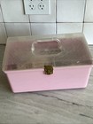 Vintage Wilson Wil-hold Pink Plastic Sewing Box Basket Clear Notions Tray Usa
