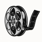 Vintage Film Reel Embroidered Iron-on Patch     3 Inch Cinema Movie