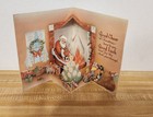 Vintage Christmas Greeting Card Santa Claus Sleigh- Inside 3d Unused Mint