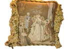 Vtg Italian Tapestry Ornate Tassel Heavy Fringe Decorative Pillow Handmade