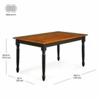 Solid Wood Dining Table Rectangular Farmhouse Country Kitchen Seats 6 Black oak