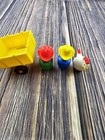 Vintage Little People Wood Body Farm Lot Of 4 Chicken Wagon Two People