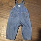 Vintage Baby Girls Oshkosh Bgosh Blue Denim Vestbak Overalls 18 Mo