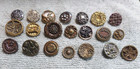 21 Antique Vintage Metal Picture Buttons Floral Design