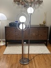 Vintage Mid-century Modern Chrome 3 Orb Globe Floor Lamp  Space Age Design 1970s