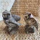 Vintage Homco  Owls 5  Ceramic Figurines Mcm Decor Pair