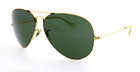 Vintage Ray-ban B l 62mm Gold Green Aviator Sunglasses Usa
