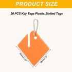 20 Pcs Key Tags Plastic Slotted Tags With Metal Snap Hooks Orange