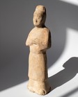 Chinese Antique Tang Dynasty Mingqi Attendant Terracotta Civil Official Figure