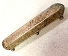 Vtg Afghan Style Ta wiz Prayer Scroll Amulet Case Engraved Nickel Silver 3 25 