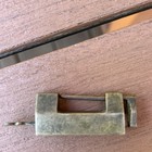 Antique Chinese Oriental Brass Engraved Cabinet Jewelry Box Lock W  Key