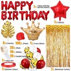 Gold Birthday Decorations Party Decorations  White Gold Confetti Balloons Red