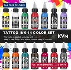 Tattoo Ink Set 14 Pcs Colors 1oz  30ml  Tattoo Supply Indoor Tattoo Studio Renow