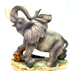 Vintage African Lifton Elephant Statue Gray Fine China Home Garden Decor Indoor