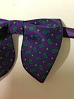 Oversized Purple Paisley Bow Tie Vintage Style 70s Wedding Prom Gift For Him