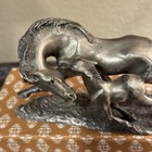 Lorne Mckean-to The Meadow-fine Pewter Figurine-pair Of Horses-c 1981-free Ship-