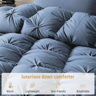 Pinch Pleat Goose Down Comforter Queen Size 90x90   all Season Breathable Duvet In