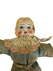 Vintage Porcelain Doll Head Pin Cushion Stuffed Body 8  Blonde Hair