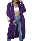  Women Casual Zip Up Fleece Hoodies Tunic Sweatshirt Long Hoodie Large Purple