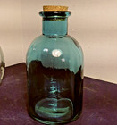 Decorative Blue Glass Bottles W  Cork  Spherical Design