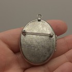 Vintage Avon Black Faceted Stone Locket Brooch Pin Solid Perfume Compact Pendant