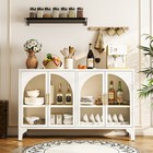 53  Metal Storage Cabinet Storage With 2 Glass Doors Cabinet Buffet   Sideboard