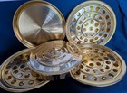 Artistic Churchware Gold Communion 3 Tray Lot 40 Holes Ea W lid   Base Euc