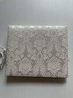 Hallmark Wca3378 Wedding Guest White Fabric Lace Floral Covered Book Vintage