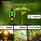 4 In 1 Soil Ph Tester Digital Moisture Meter Test For Garden Farm Plant Lawns