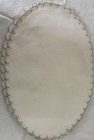 Embroidered Scalloped Oval Fabric Placemat Set Beige Collectible Adult Linen