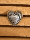 Navajo Stamped 925 Sterling Silver Concho Artist Signed Heart Pin Brooch